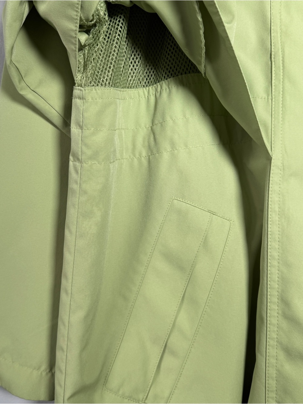 L.L.Bean full length hooded trench raincoat light olive lime shade Women's S - Picture 6 of 16